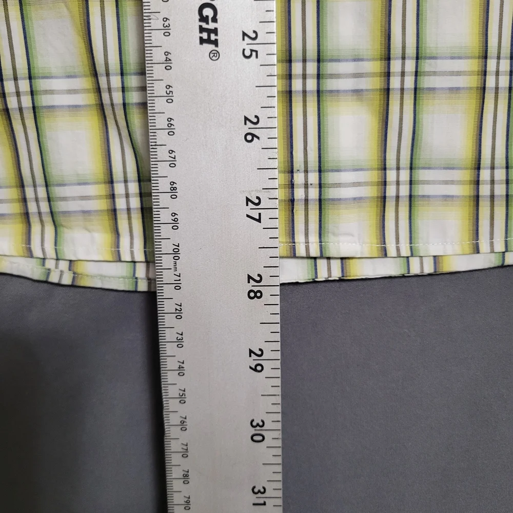 Banana Republic Light Green Plaid Dress Shirt